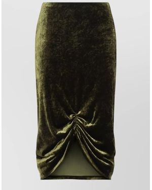 Valentino Silk Draped Asymmetric Midi Pencil Skirt - Black