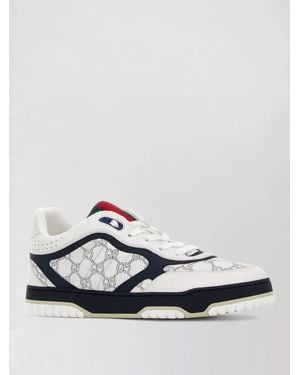 Gucci Leather Re Web Trainers Round Toe Sole - White