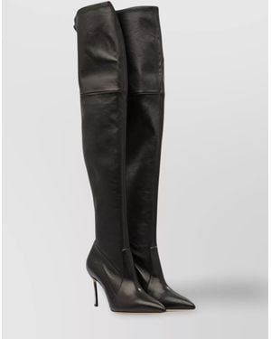 Casadei Pointed Toe Stiletto Heel Over-The-Knee Boots - Black