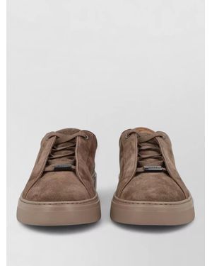 BOSS Suede Upper Sneakers Rubber Sole Design - Brown
