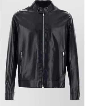 Fendi Midnight Blue Leather Jacket - Black