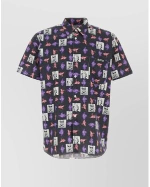 Comme des Garçons Printed Cotton Shirt - Blue