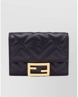 Fendi Quilted Trifold Wallet + Coin Purse - Blue