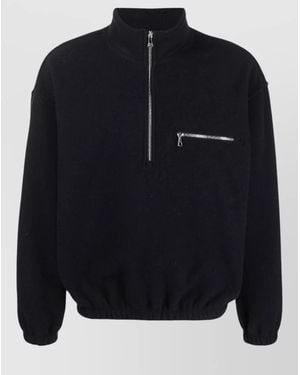 Rier Crewneck Jacket High Collar Pocket - Blue