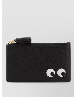 Anya Hindmarch Embellished Eyes Leather Cardholder - Black