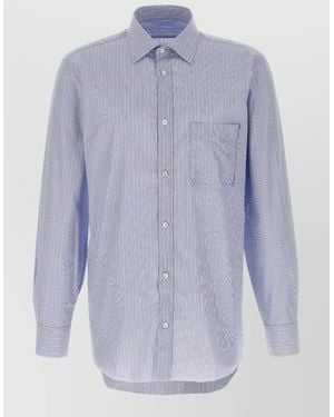 Maison Margiela Striped Shirt Button Down Collar Cuffs - Blue