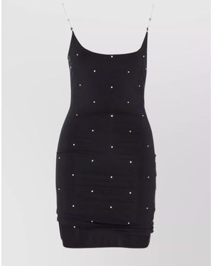 Amiri Crystal-Embellished Mini Dress - Black
