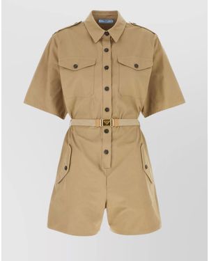 Prada Cotton Jumpsuit - Natural