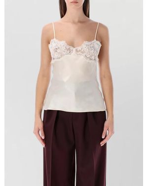 Chloé Lace Panel Silk Camisole Top - White