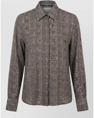 Ermanno Scervino Checked Sequin Shirt - Gray