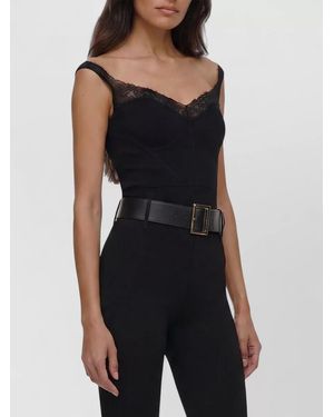 Self-Portrait Knit Off Shoulder Top Sweetheart Neckline - Black