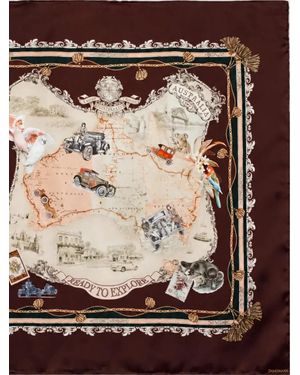 Zimmermann Silk Printed Square Scarf - Brown