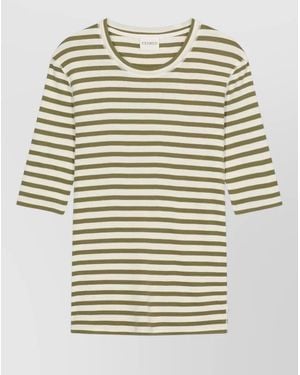 Closed Striped Cotton T-Shirt - Natural