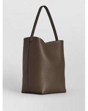 The Row Calfskin Leather Medium Tote Bag - Brown