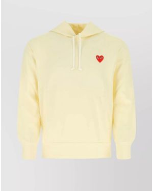 COMME DES GARÇONS PLAY Ribbed Hooded Polyester Sweatshirt - Yellow