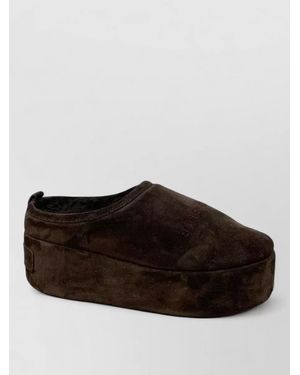 Balenciaga Platform Slippers Nylon And Silk Round Toe - Brown