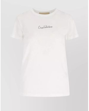 Valentino Crew Neck Short Sleeves Top - White
