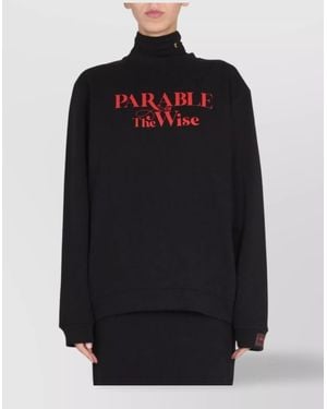 Raf Simons High Neck Graphic Print Knitwear - Black