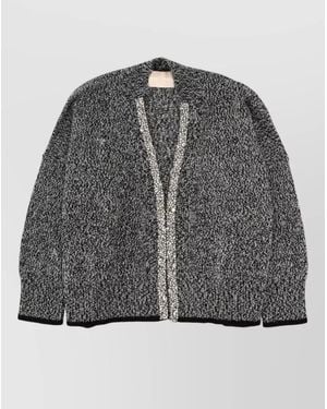 Circus Hotel Cardigan Mouliné Knit Long Sleeves - Gray