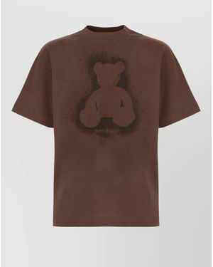 Palm Angels Cotton T-Shirt - Brown