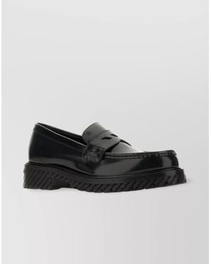 Off-White c/o Virgil Abloh Glossy Chunky Sole Combat Loafers - Black