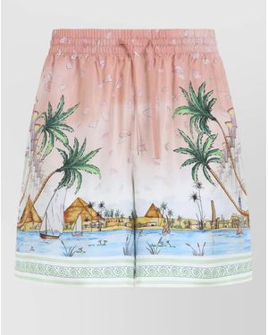 CASABLANCA Silk Printed Swim Shorts - Multicolour
