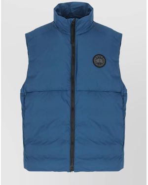 Canada Goose Padded Sleeveless Quilted Jacket Pockets - Blue