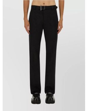 McQueen Mid-Rise Straight-Leg Trousers - Black
