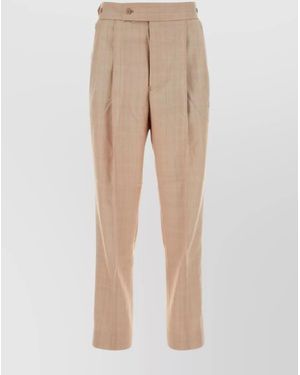 Needles Checked Cropped Pants - Natural