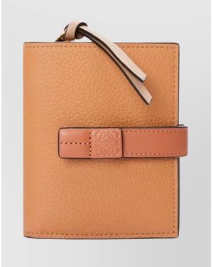 Loewe Compact Leather Wallet Featuring Strap Detail - Orange