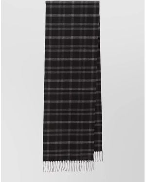 Saint Laurent Checked Tartan Scarf Silk Cashmere - Black