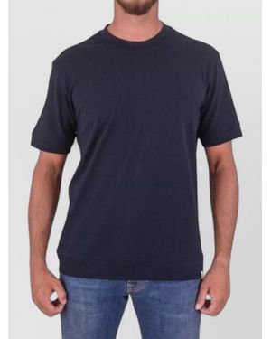 Paolo Pecora Crew Neck Plain Short Sleeve T-Shirt - Blue