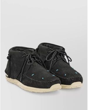 Visvim Leather Lhamo Folk Loafers - Black