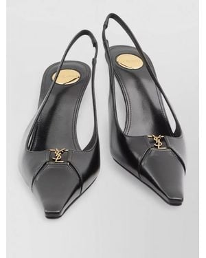 Saint Laurent Babylone Breteuil Court Shoes Stiletto Heel Logo - Grey