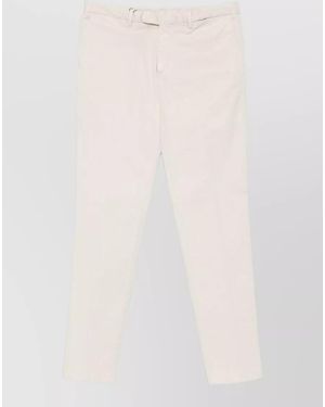 Boglioli Slim Cut Cotton Blend Tailored Trousers - White