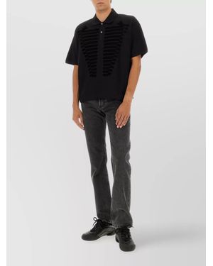 McQueen Cotton Boxy Polo Shirt - Black