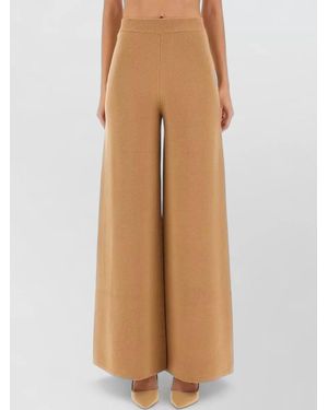 Max Mara Judy Wide Leg Pants Full Length - Natural