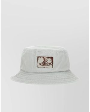 Vivienne Westwood Logo Bucket Hat Stitched Detailing - White