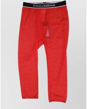 Dolce & Gabbana Logo Lace Midi Pants - Red