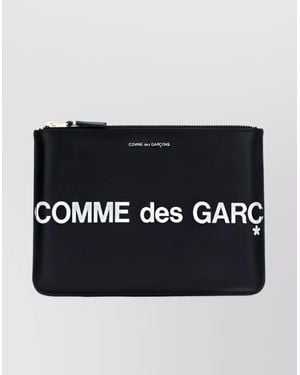 Comme des Garçons Leather Logo Coin Purse - Black