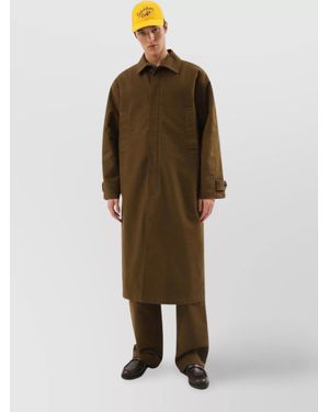 1989 STUDIO Cotton Single Breasted Coat - Green