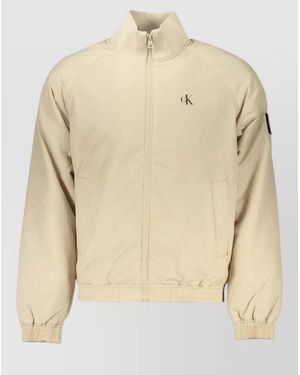 Calvin Klein Long-Sleeve Single-Breasted Jacket - Natural