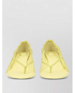 Jacquemus Kitten Heel Open Toe Strappy Mules - Yellow