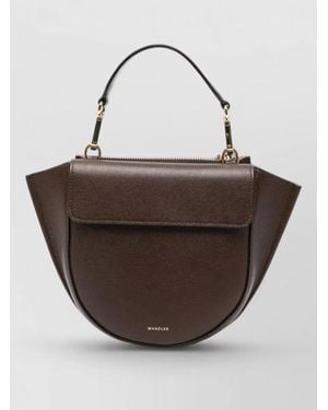 Wandler Hortensia Mini Leather Clutch Bag - Brown