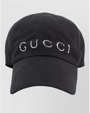 Gucci Rhinestone Logo Baseball Cap - Black