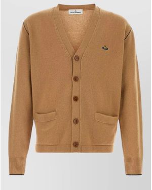 Vivienne Westwood Wool Blend Alex Cardigan V Neckline - Brown