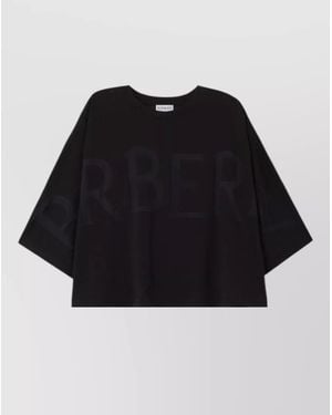 Burberry Logo Cotton Crew Neck Relaxed T-Shirt - Black