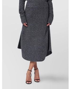 Entire studios Wool-Blend Asymmetric Midi Skirt - Gray
