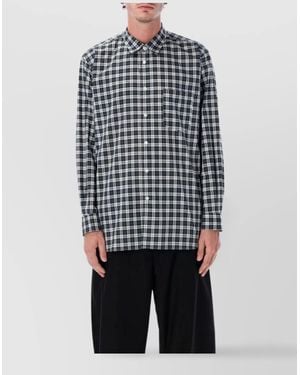 Comme des Garçons Cotton Checked Relaxed-Fit Shirt - Blue