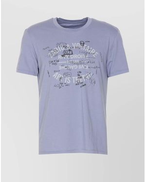 Zadig & Voltaire Crewneck Graphic Print Short Sleeves T-Shirt - Blue
